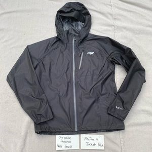 Outdoor Research Helium ii Rain Jacket Mens Small Black